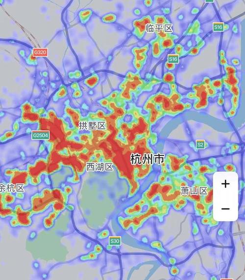 中国四大省会热力图比较!成都武汉更集中,南京杭州优势不大