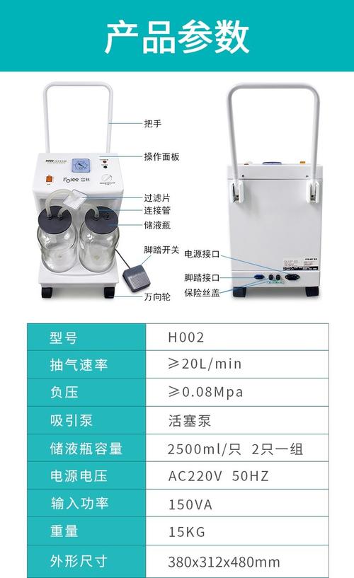 富林 电动吸痰器家用老人婴儿医用级负压便携式吸痰器 h003