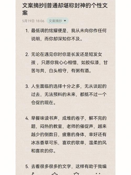 文案摘抄普通却堪称封神的个性文案