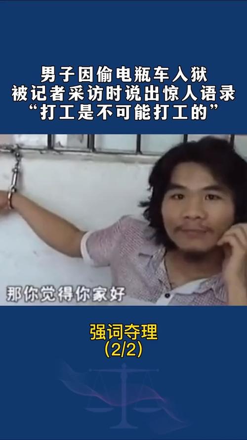 男子因偷电瓶车入狱,被记者采访时说出惊人语录,"打工是不可能打工的"