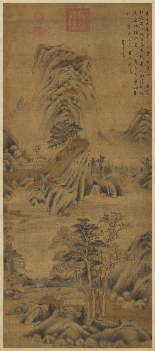 『名画记』董其昌《虞山雨霁图》,清秀雅逸,恬静疏旷